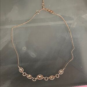 Givenchy Elegant Gold Necklace with Crystal Accents